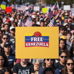 Free Venezuela Flag Patriotic Protest Sign Venezuela Pride TS12 Horizontal 18" × 24" Yellow Print Your Wear