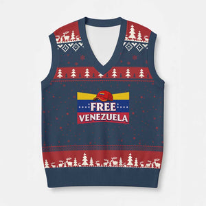 Free Venezuela Flag Patriotic V-Neck Knit Sweater Vest Venezuela Pride TS12 Navy Red Print Your Wear