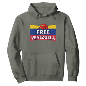 Free Venezuela Flag Patriotic Hoodie Venezuela Pride TS12 Military Green Print Your Wear