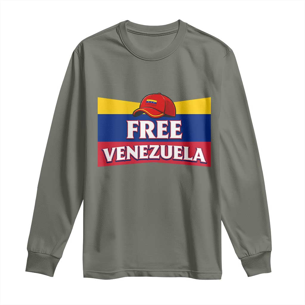 Free Venezuela Flag Patriotic Long Sleeve Shirt Venezuela Pride TS12 Military Green Print Your Wear