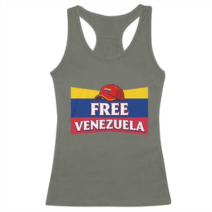 Free Venezuela Flag Patriotic Racerback Tank Top Venezuela Pride TS12 Military Green Print Your Wear