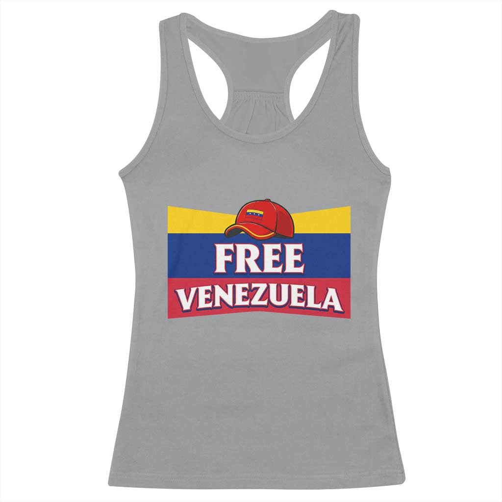 Free Venezuela Flag Patriotic Racerback Tank Top Venezuela Pride TS12 Sport Gray Print Your Wear