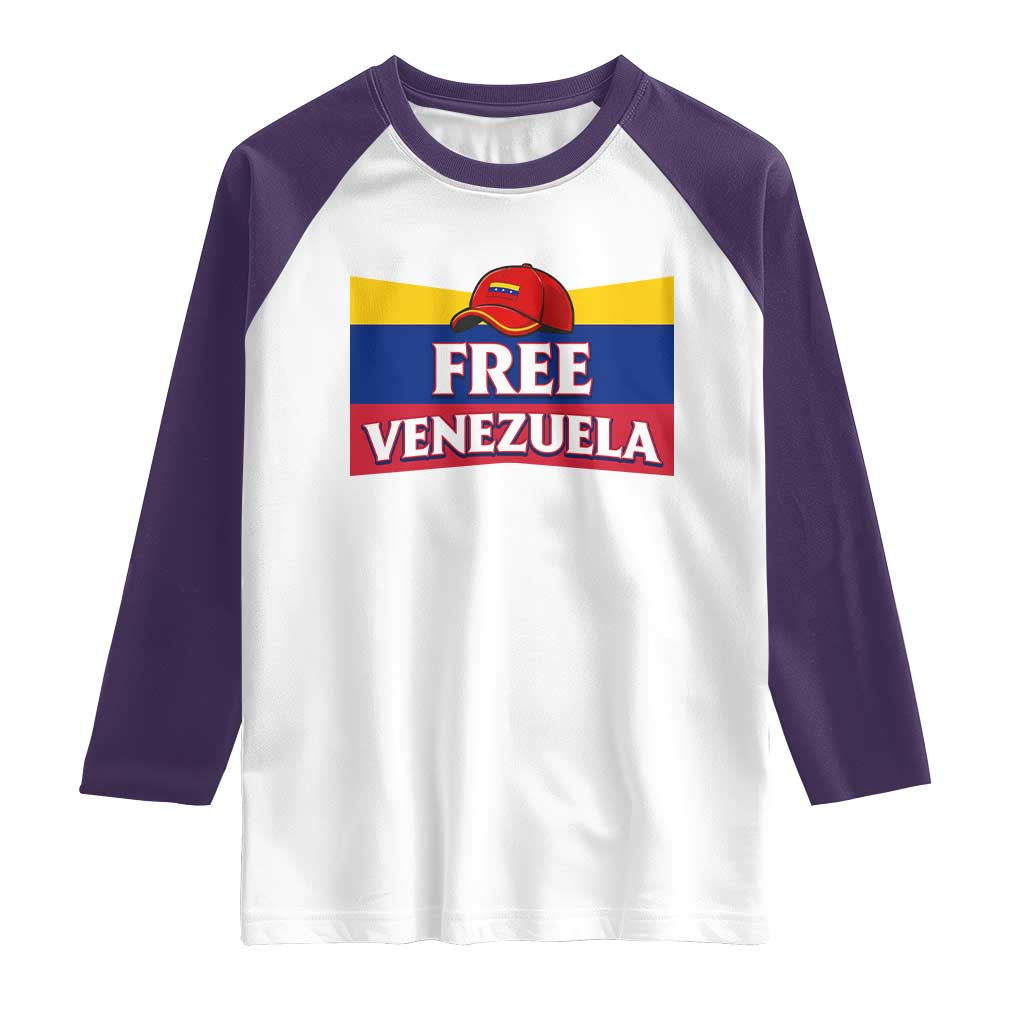 Free Venezuela Flag Patriotic Raglan Shirt Venezuela Pride TS12 White Purple Print Your Wear