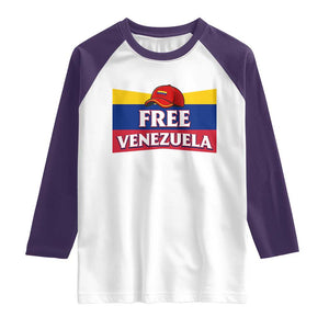 Free Venezuela Flag Patriotic Raglan Shirt Venezuela Pride TS12 White Purple Print Your Wear