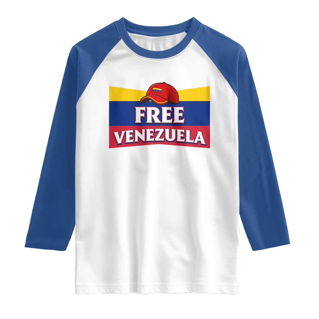Free Venezuela Flag Patriotic Raglan Shirt Venezuela Pride TS12 White Royal Print Your Wear