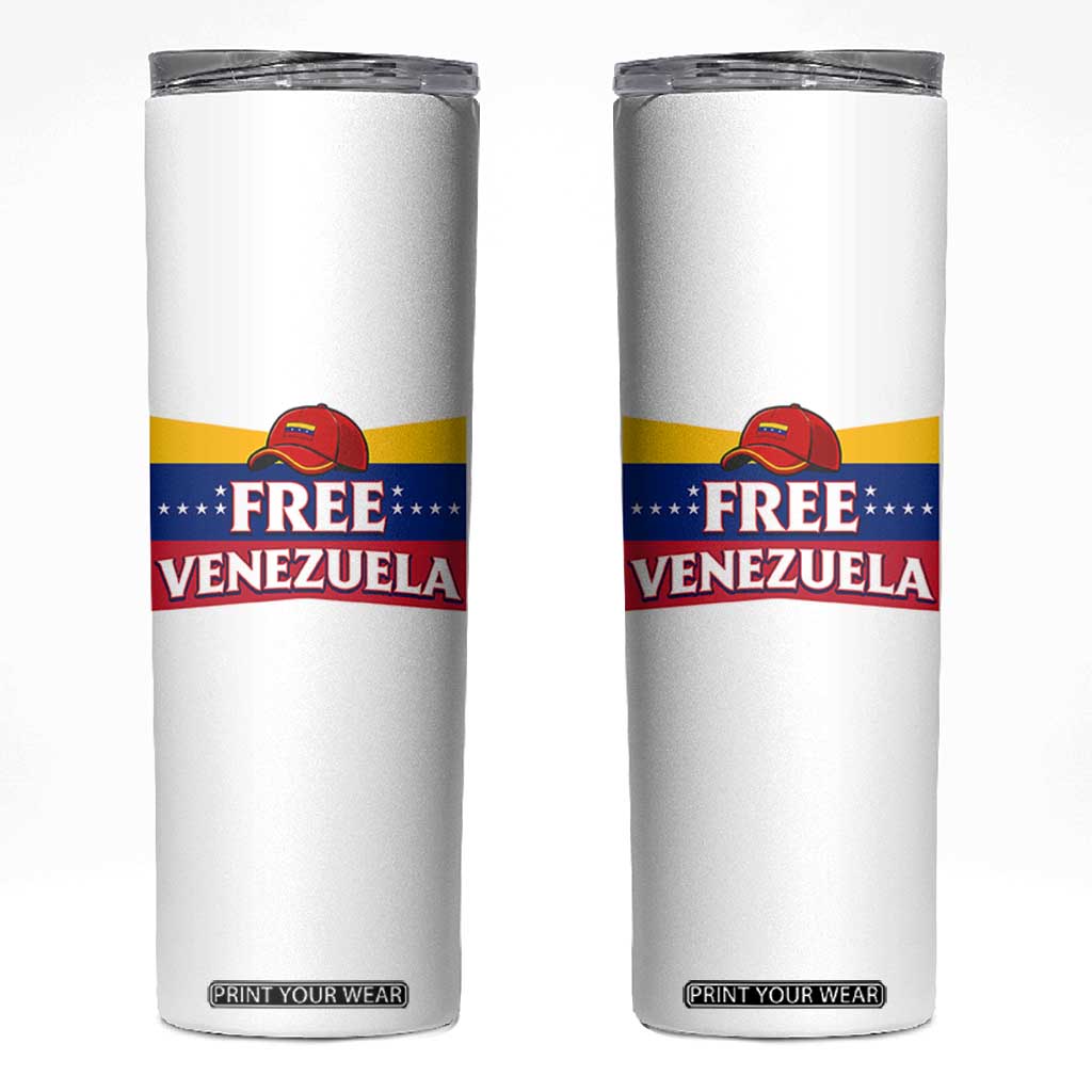 Free Venezuela Flag Patriotic Skinny Tumbler Venezuela Pride TS12 White Print Your Wear