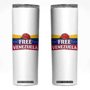 Free Venezuela Flag Patriotic Skinny Tumbler Venezuela Pride TS12 White Print Your Wear