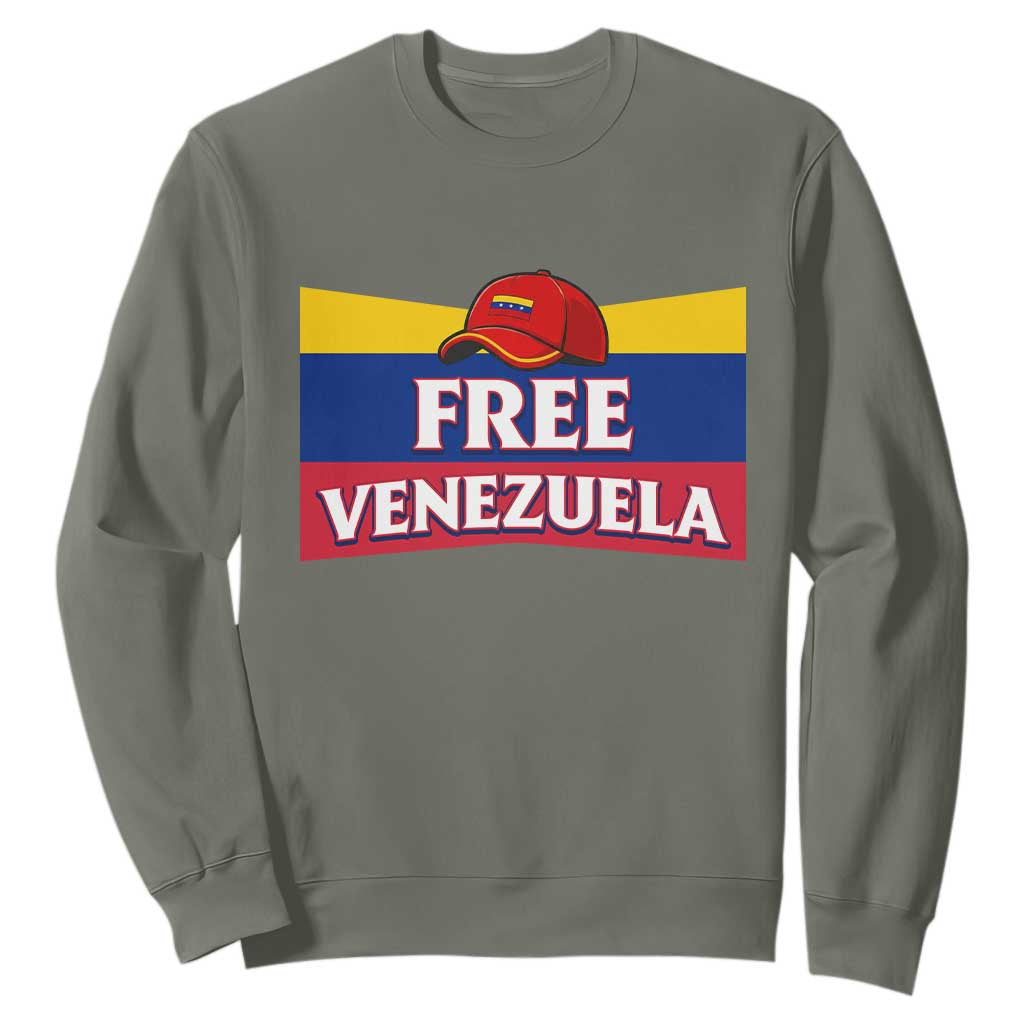 Free Venezuela Flag Patriotic Sweatshirt Venezuela Pride TS12 Military Green Print Your Wear