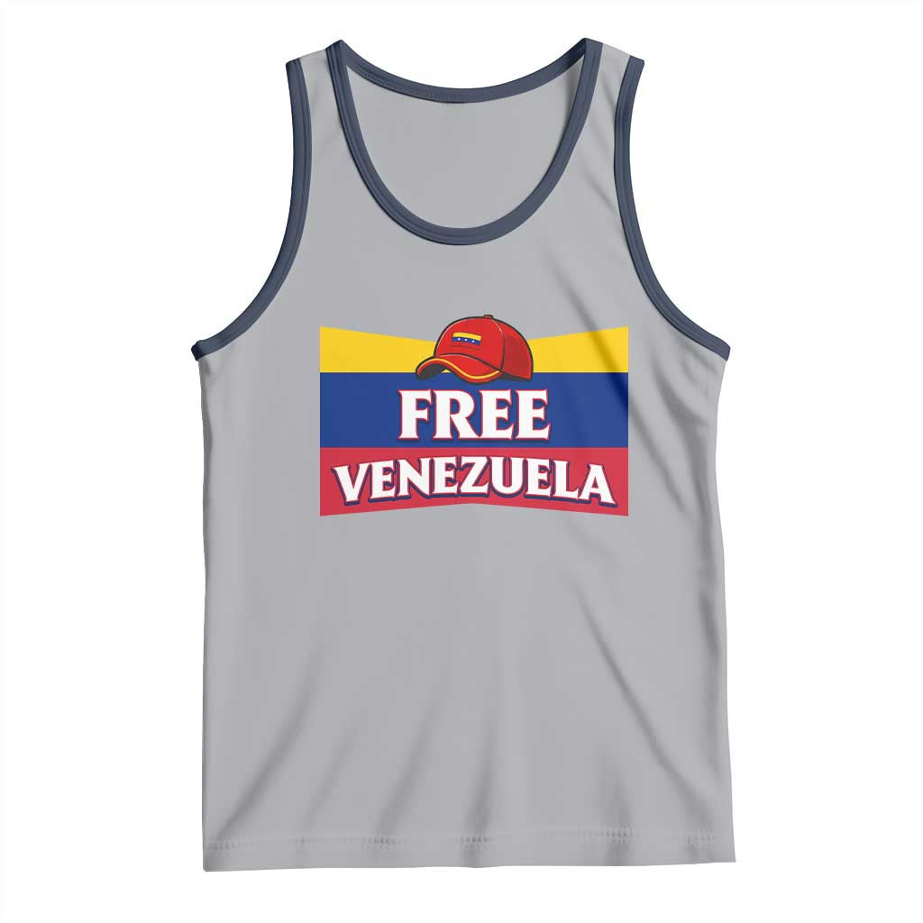 Free Venezuela Flag Patriotic Tank Top Venezuela Pride TS12 Athletic Heather Navy Print Your Wear
