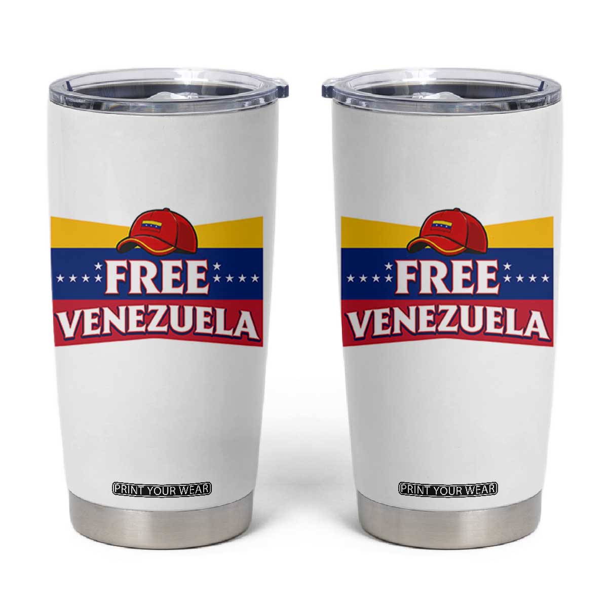 Free Venezuela Flag Patriotic Tumbler Cup Venezuela Pride TS12 White Print Your Wear