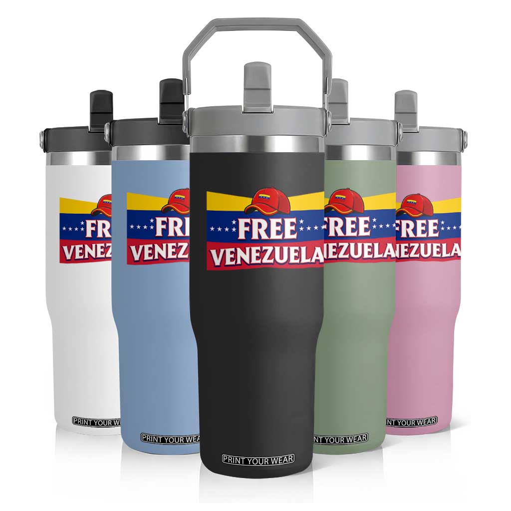 Free Venezuela Flag Patriotic Flip Straw Tumbler Venezuela Pride TS12 Print Your Wear