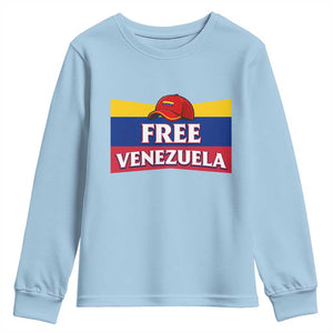 Free Venezuela Flag Patriotic Youth Sweatshirt Venezuela Pride TS12 Light Blue Print Your Wear