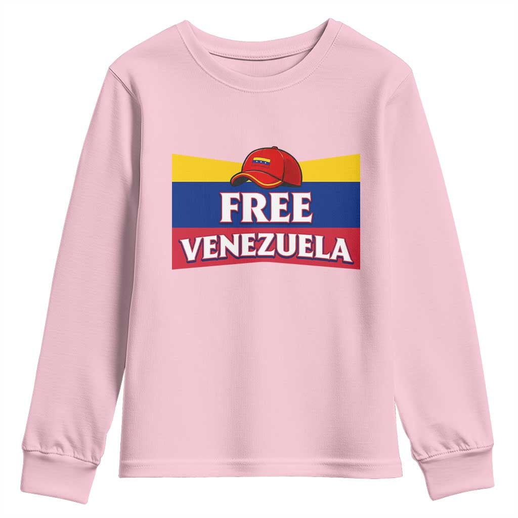 Free Venezuela Flag Patriotic Youth Sweatshirt Venezuela Pride TS12 Light Pink Print Your Wear