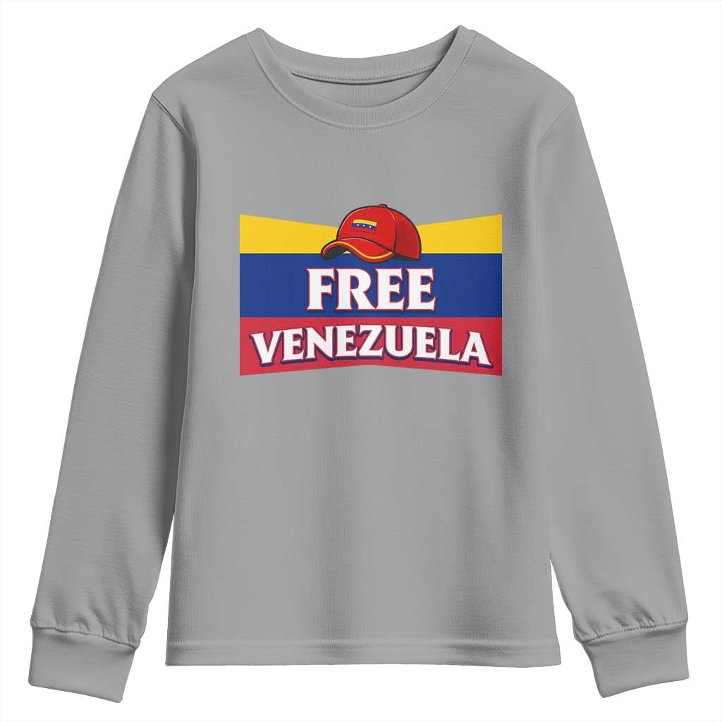 Free Venezuela Flag Patriotic Youth Sweatshirt Venezuela Pride TS12 Sport Gray Print Your Wear