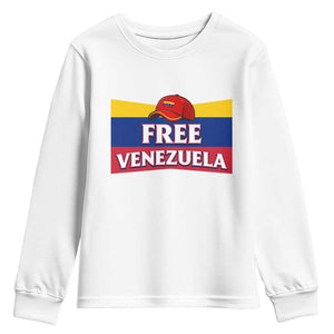 Free Venezuela Flag Patriotic Youth Sweatshirt Venezuela Pride TS12 White Print Your Wear