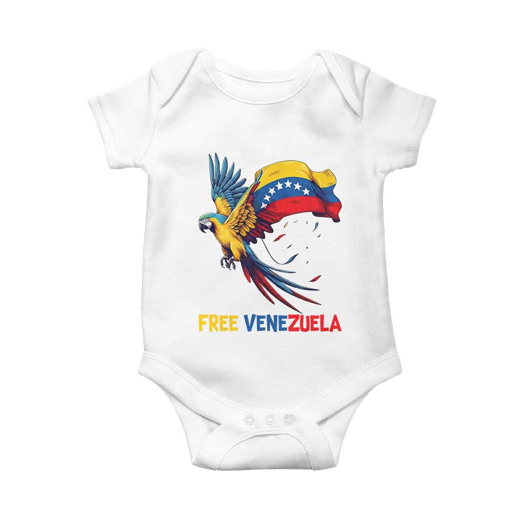 American Venezuela Support Freedom Baby Onesie Venezuelan Free TS12 White Print Your Wear