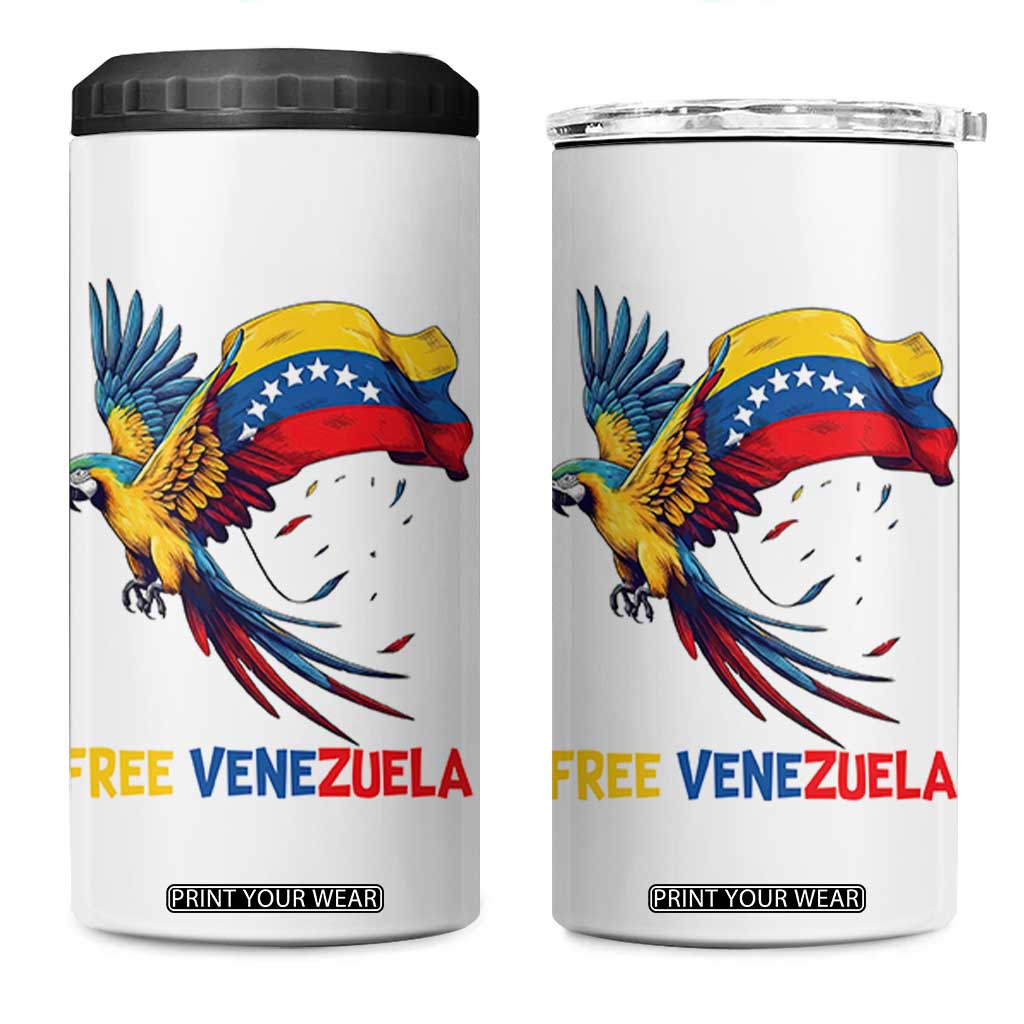 American Venezuela Support Freedom 4 in 1 Can Cooler Tumbler Venezuelan Free TS12 One Size: 16 oz White Print Your Wear