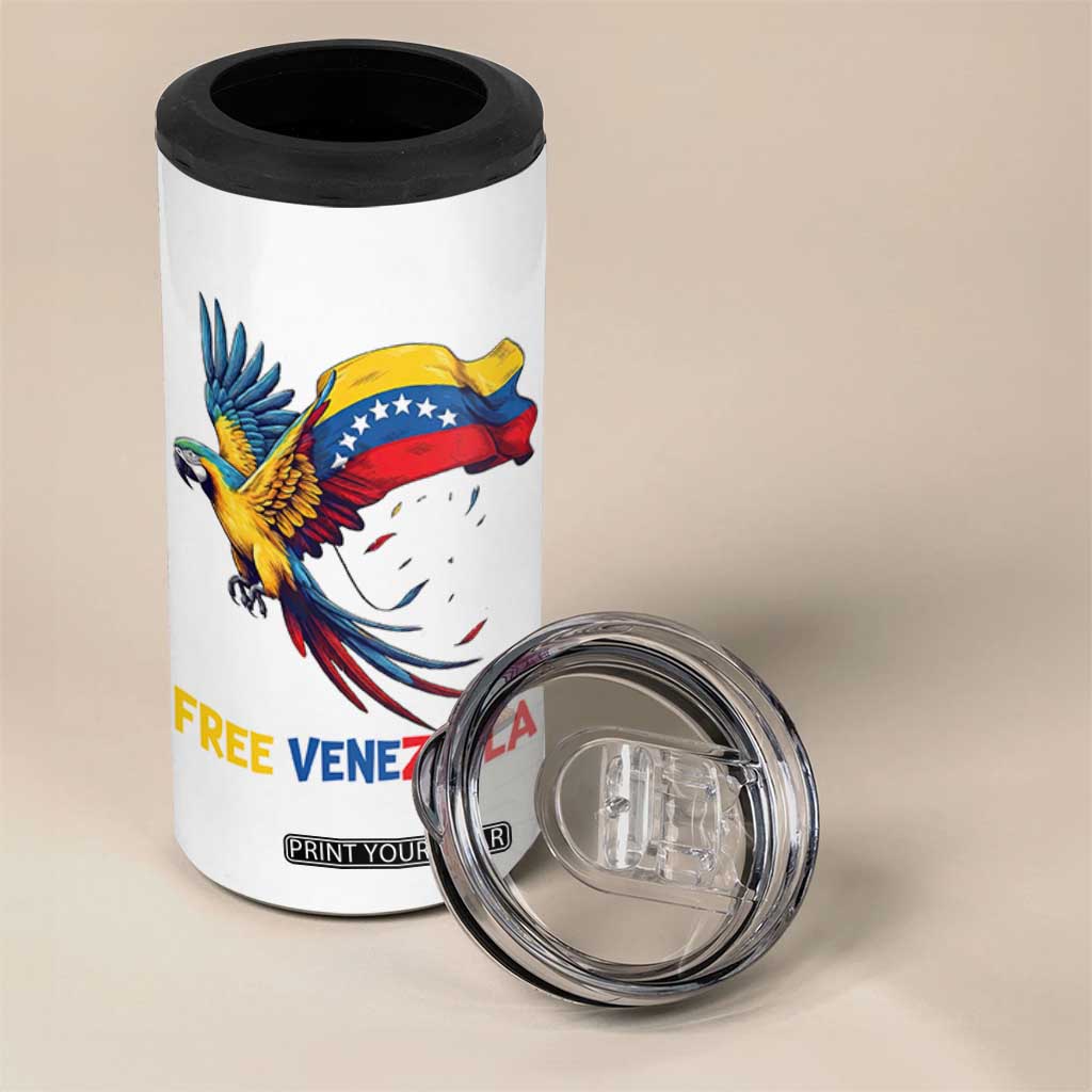 American Venezuela Support Freedom 4 in 1 Can Cooler Tumbler Venezuelan Free TS12 Print Your Wear