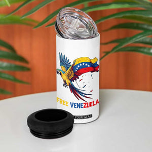 American Venezuela Support Freedom 4 in 1 Can Cooler Tumbler Venezuelan Free TS12 Print Your Wear