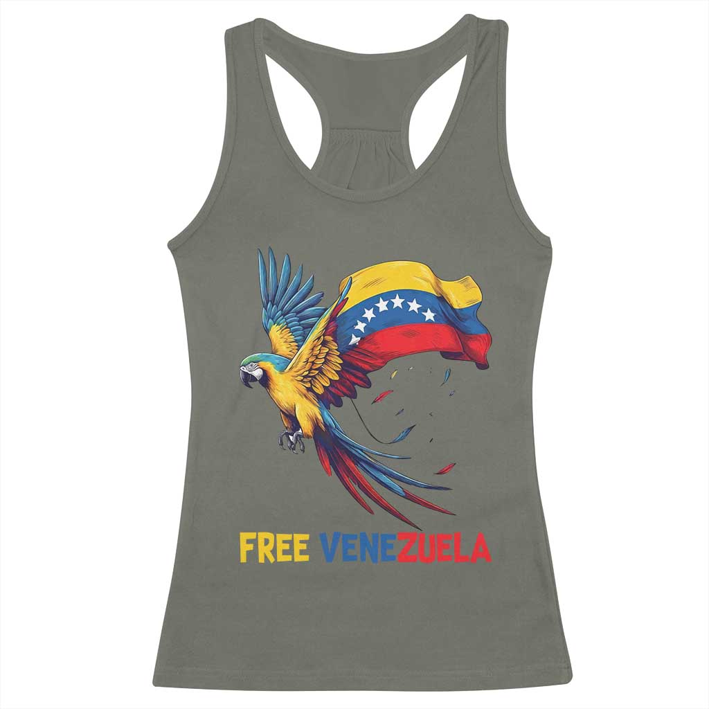 American Venezuela Support Freedom Racerback Tank Top Venezuelan Free TS12 Military Green Print Your Wear