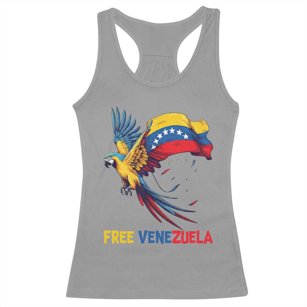 American Venezuela Support Freedom Racerback Tank Top Venezuelan Free TS12 Sport Gray Print Your Wear
