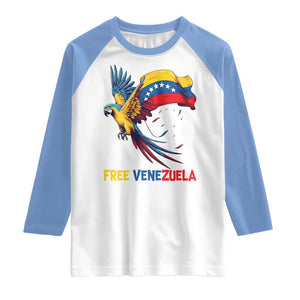 American Venezuela Support Freedom Raglan Shirt Venezuelan Free TS12 White Carolina Blue Print Your Wear