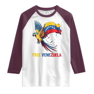 American Venezuela Support Freedom Raglan Shirt Venezuelan Free TS12 White Maroon Print Your Wear