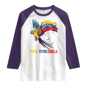 American Venezuela Support Freedom Raglan Shirt Venezuelan Free TS12 White Purple Print Your Wear