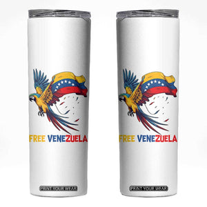 American Venezuela Support Freedom Skinny Tumbler Venezuelan Free TS12 White Print Your Wear