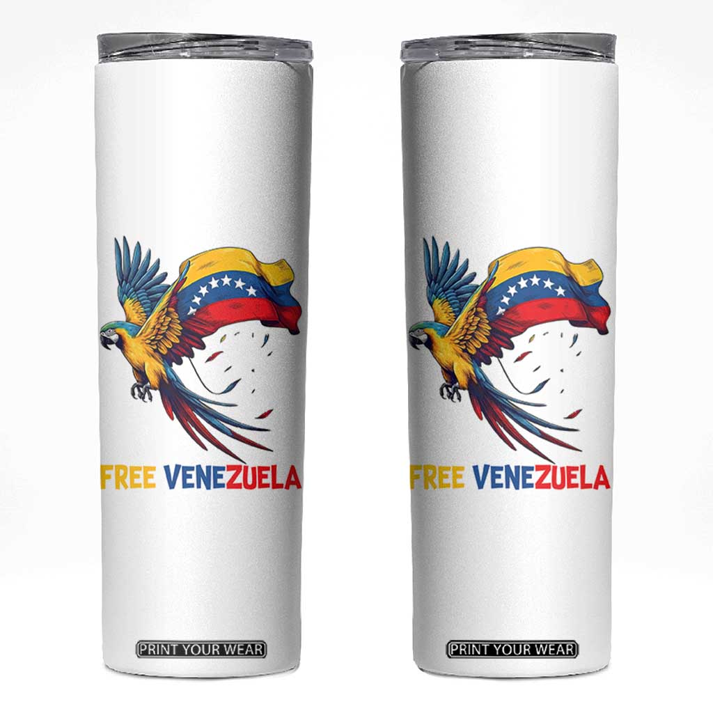 American Venezuela Support Freedom Skinny Tumbler Venezuelan Free TS12 White Print Your Wear