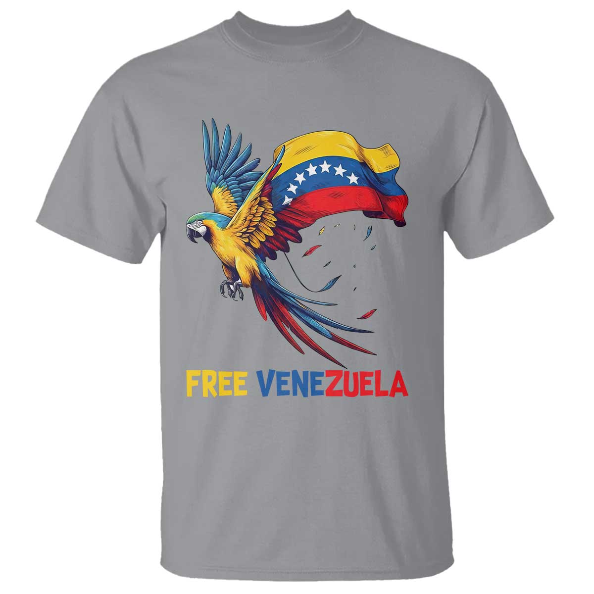 American Venezuela Support Freedom T Shirt Venezuelan Free TS12 Sport Gray Print Your Wear