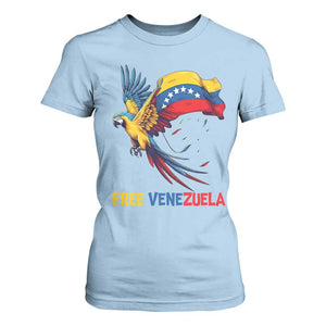 American Venezuela Support Freedom T Shirt For Women Venezuelan Free TS12 Light Blue Print Your Wear