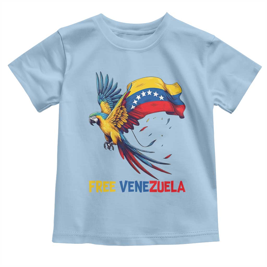 American Venezuela Support Freedom Toddler T Shirt Venezuelan Free TS12 Light Blue Print Your Wear