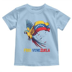 American Venezuela Support Freedom Toddler T Shirt Venezuelan Free TS12 Light Blue Print Your Wear