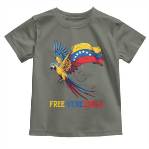 American Venezuela Support Freedom Toddler T Shirt Venezuelan Free TS12 Military Green Print Your Wear