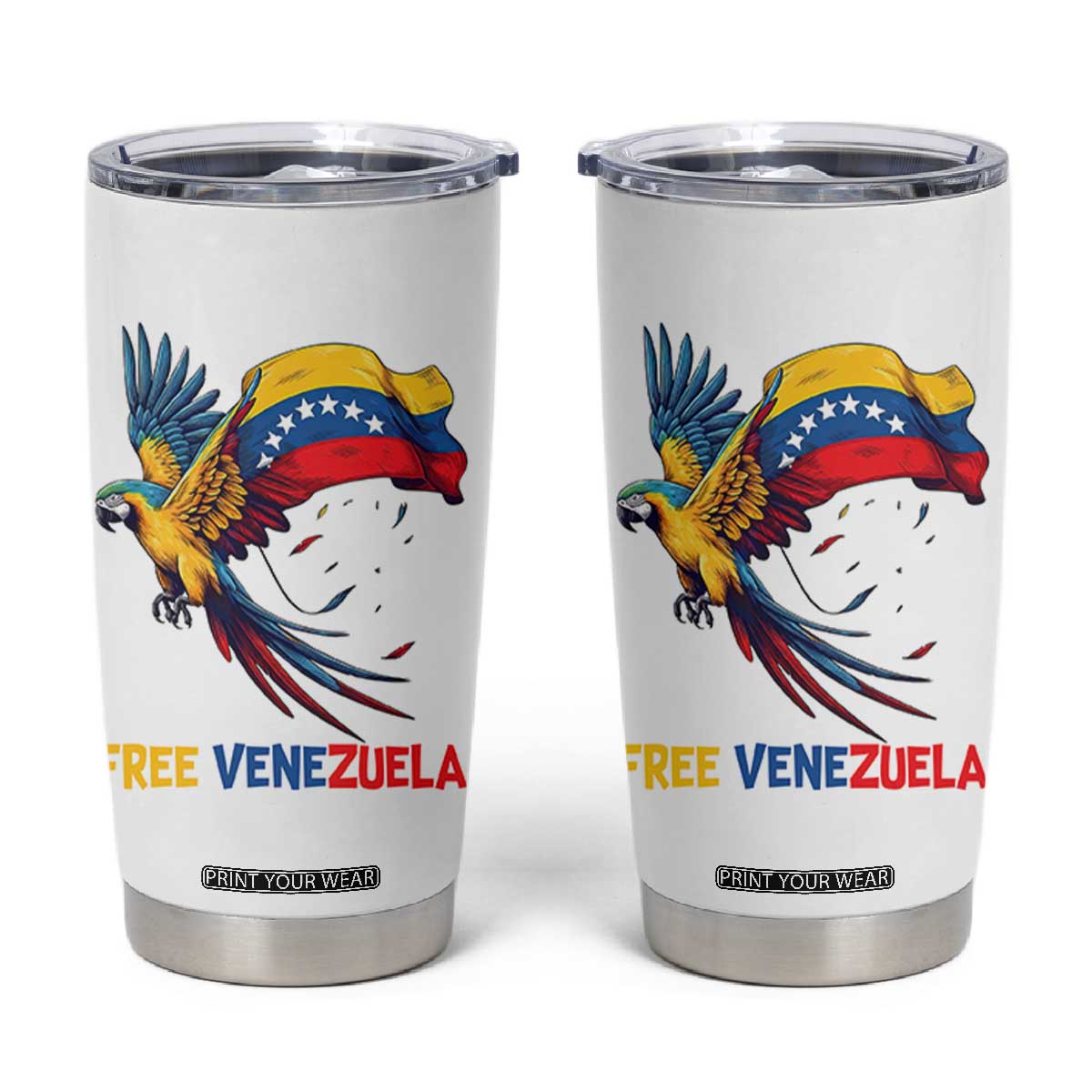 American Venezuela Support Freedom Tumbler Cup Venezuelan Free TS12 White Print Your Wear