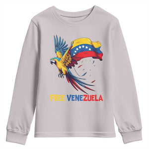 American Venezuela Support Freedom Youth Sweatshirt Venezuelan Free TS12 Ice Gray Print Your Wear