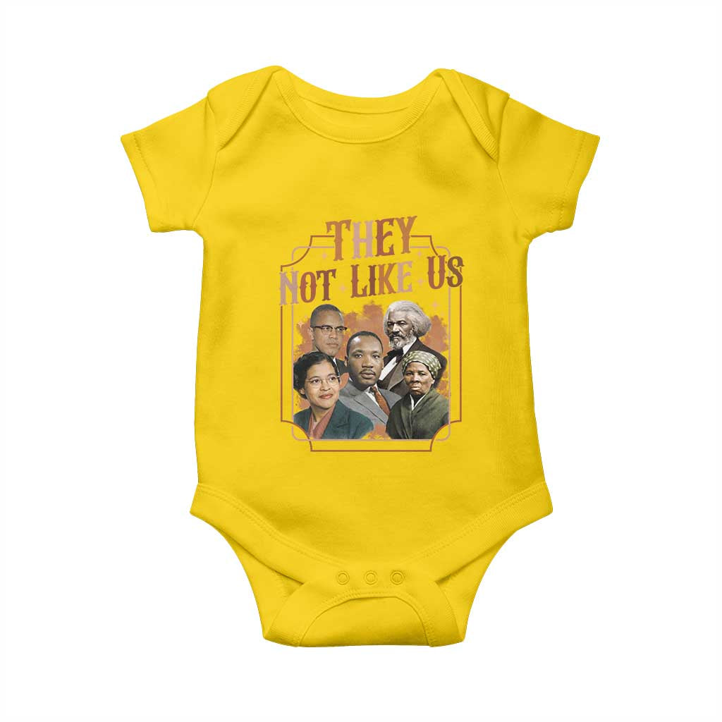 They Not Like Us Baby Onesie African American History Leaders TS12 Daisy Print Your Wear