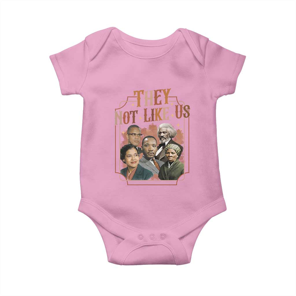 They Not Like Us Baby Onesie African American History Leaders TS12 Light Pink Print Your Wear
