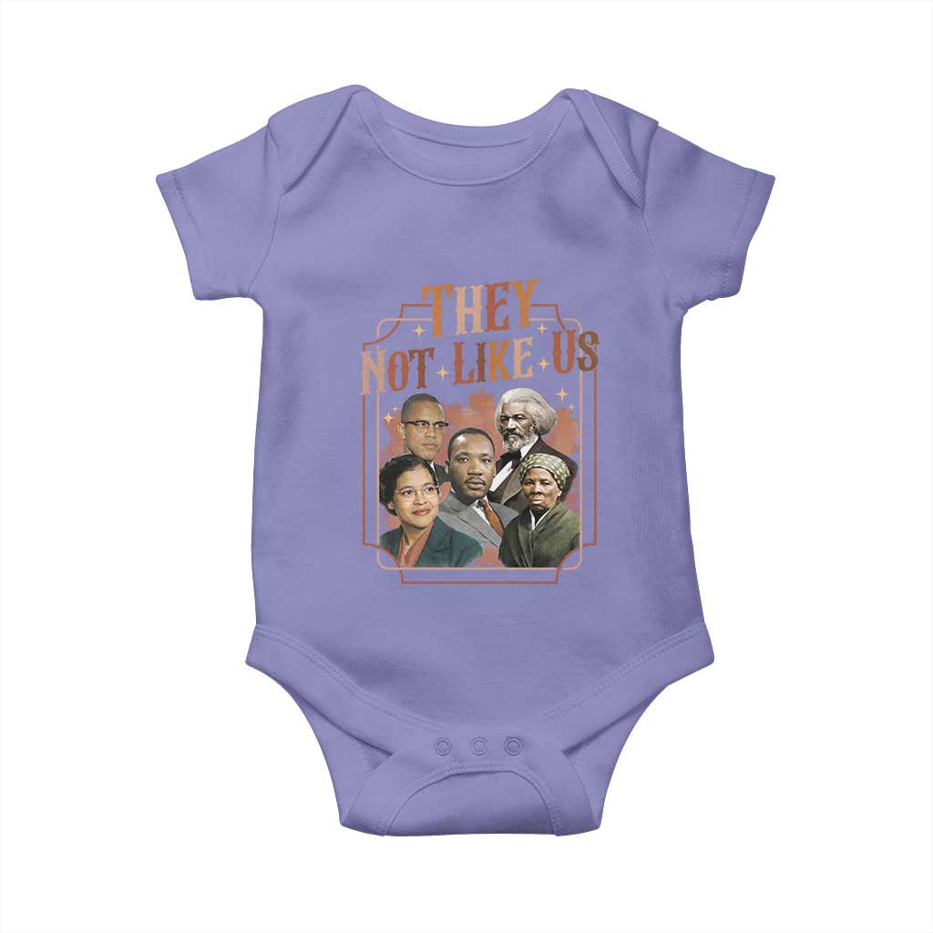 They Not Like Us Baby Onesie African American History Leaders TS12 Violet Print Your Wear