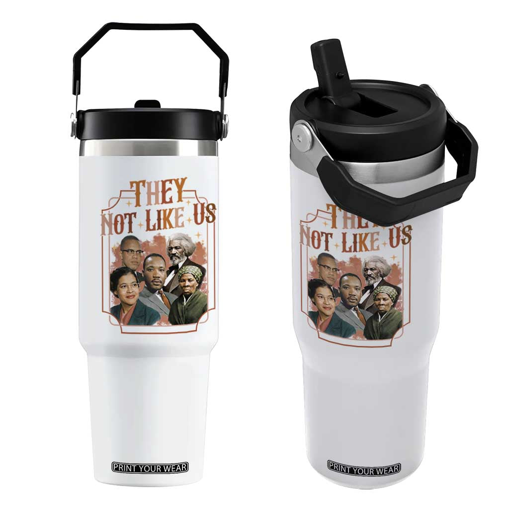 They Not Like Us Flip Straw Tumbler African American History Leaders TS12 One Size: 30 oz White Print Your Wear