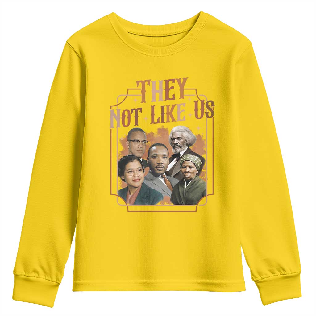 They Not Like Us Youth Sweatshirt African American History Leaders TS12 Daisy Print Your Wear