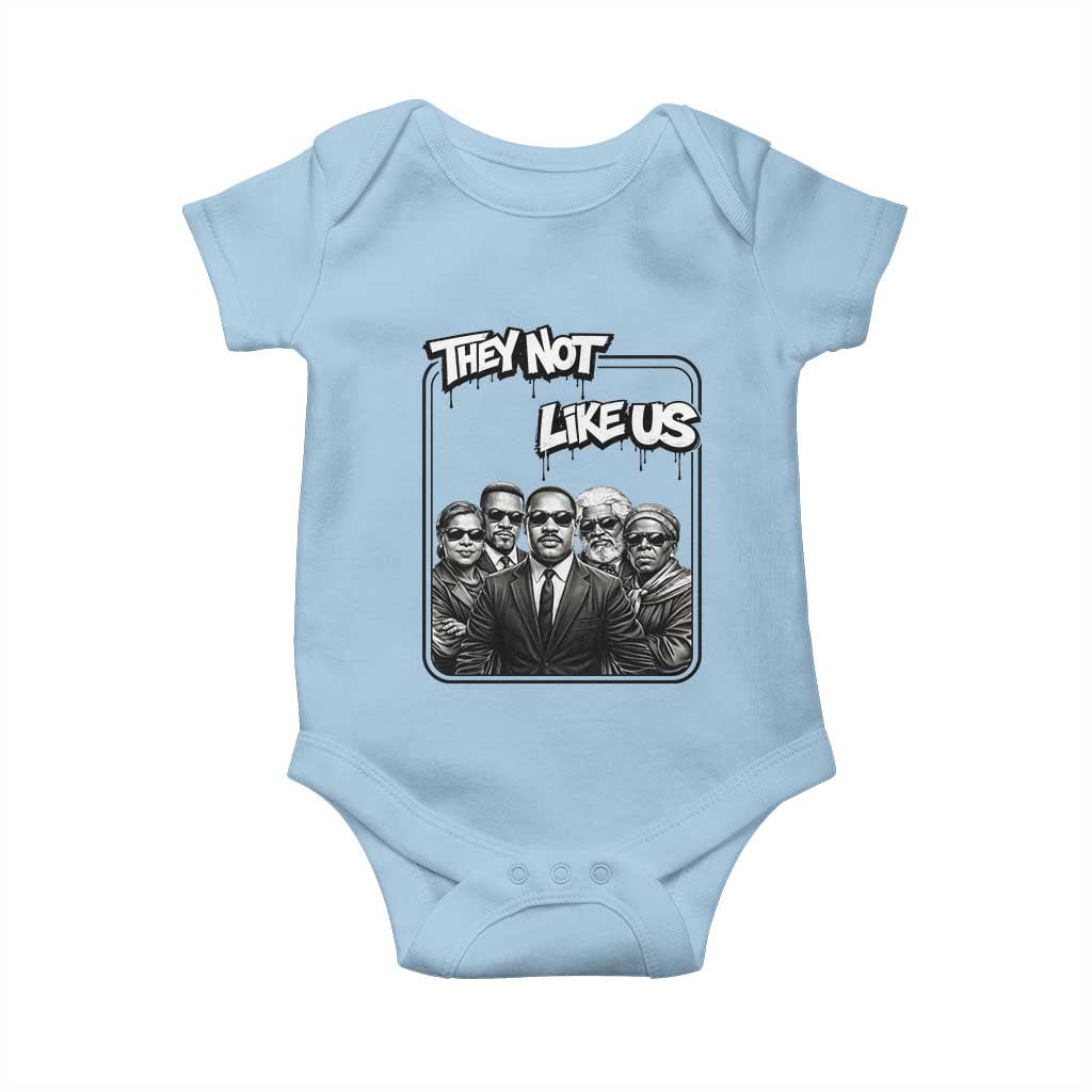 Vintage African American Heroes Baby Onesie They Not Like Us TS12 Light Blue Print Your Wear
