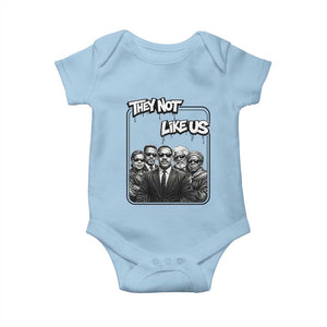 Vintage African American Heroes Baby Onesie They Not Like Us TS12 Light Blue Print Your Wear