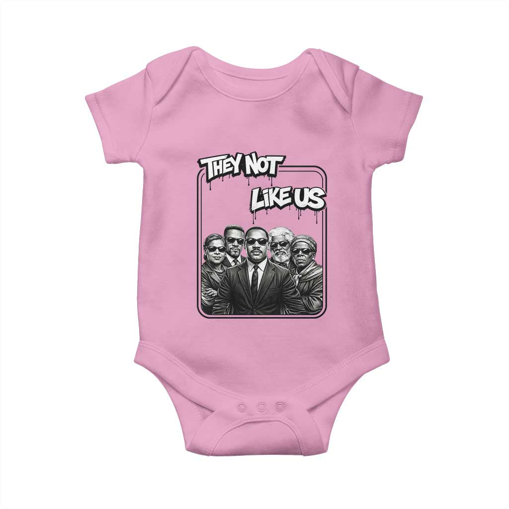 Vintage African American Heroes Baby Onesie They Not Like Us TS12 Light Pink Print Your Wear