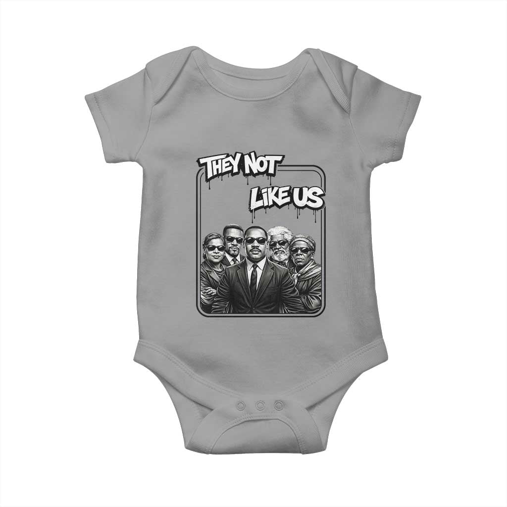 Vintage African American Heroes Baby Onesie They Not Like Us TS12 Sport Gray Print Your Wear