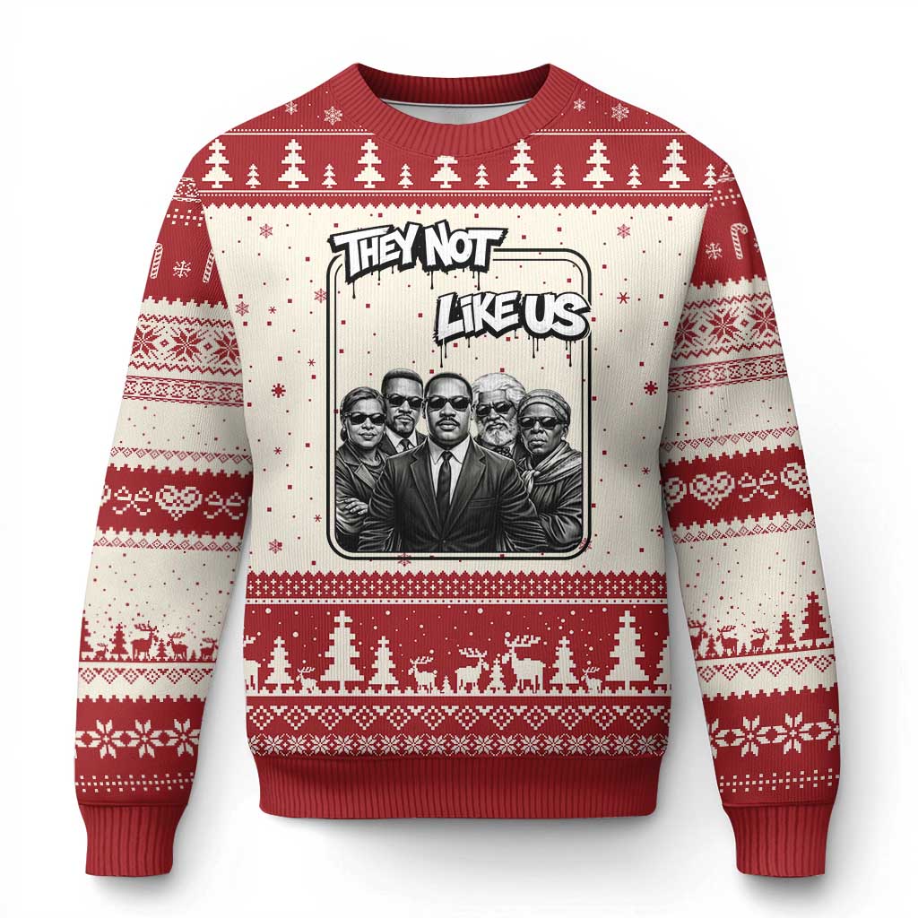 Vintage African American Heroes Ugly Christmas Sweater They Not Like Us TS12 Beige Red Print Your Wear