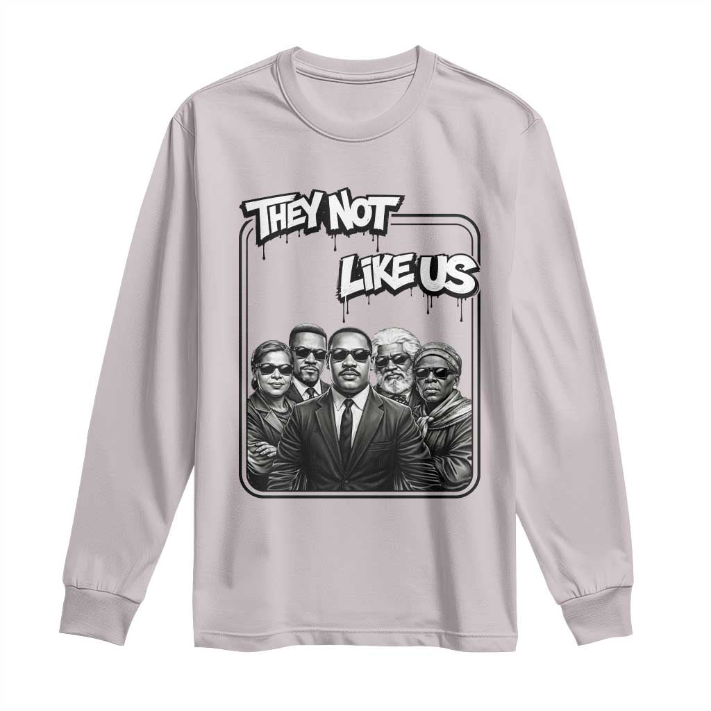 Vintage African American Heroes Long Sleeve Shirt They Not Like Us TS12 Ice Gray Print Your Wear