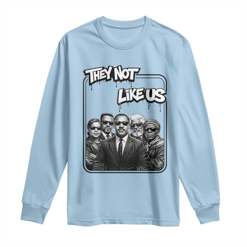 Vintage African American Heroes Long Sleeve Shirt They Not Like Us TS12 Light Blue Print Your Wear