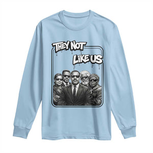 Vintage African American Heroes Long Sleeve Shirt They Not Like Us TS12 Light Blue Print Your Wear